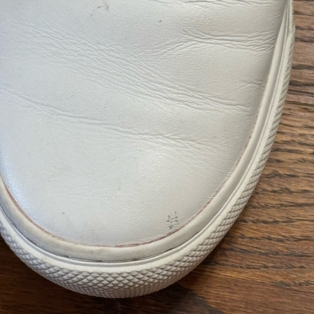 Coach Men’s Union Leather White,Brown Whip Stitched Detail At The Heel. Size 9.5 - Picture 5 of 14